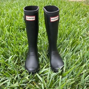 Hunter black 🔴Rain boots big kids UK 1 US 2 Girl 3 fits women 5 NEW